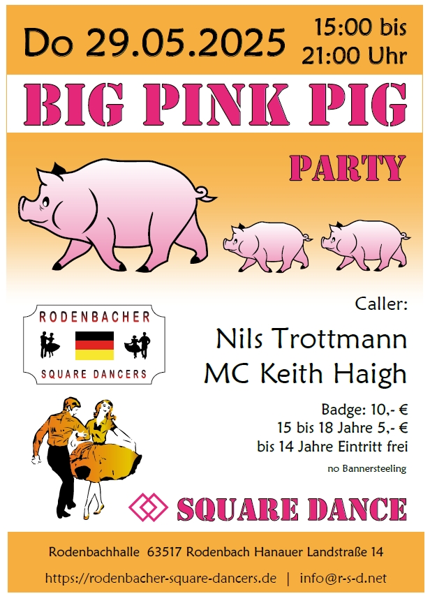 Flyer Big Pink Pig Party 2025